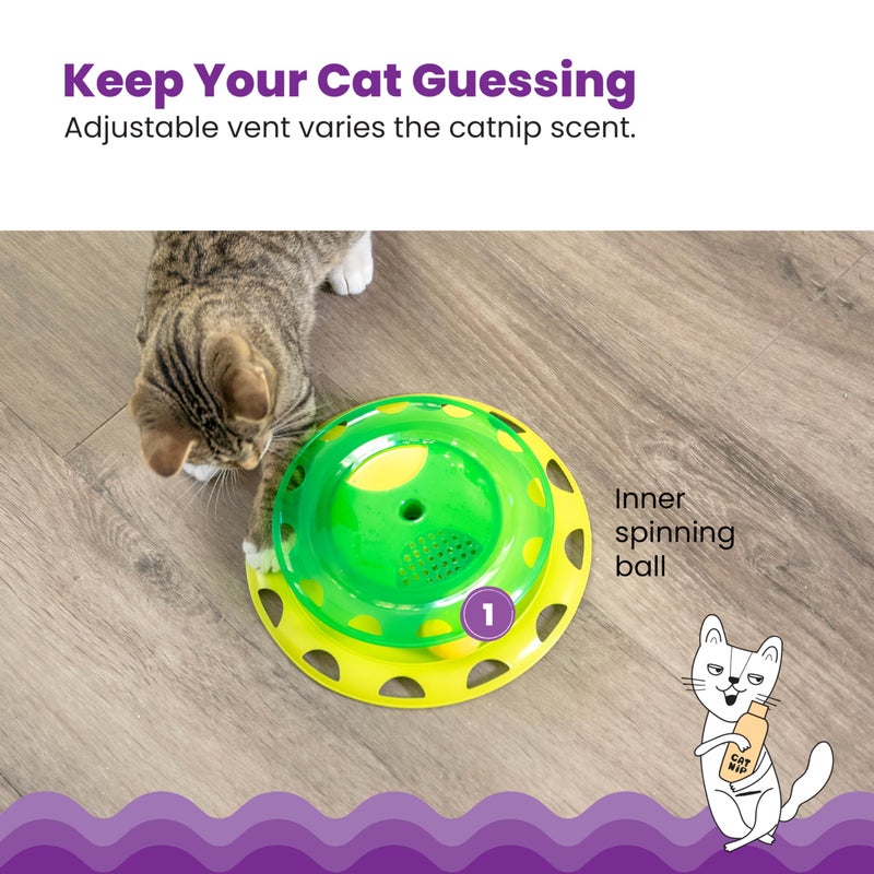 Catstages Catnip Chaser Track â€“ Interactive Cat Toy with Catnip for Batting, Swatting, and Mental Stimulation, Green - Image 5